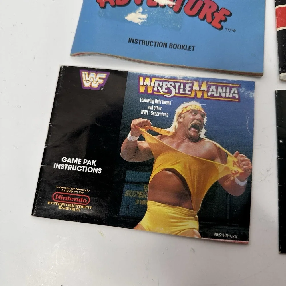 Lot of 4 Nintendo NES Manuals Kirby Super Mario Bros Duck Hunt WrestleMania